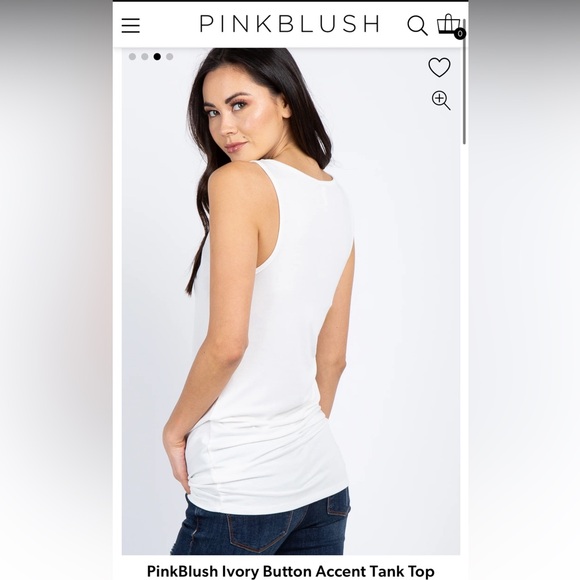 PinkBlush Ivory maternity tank with button detail size small - Picture 5 of 5